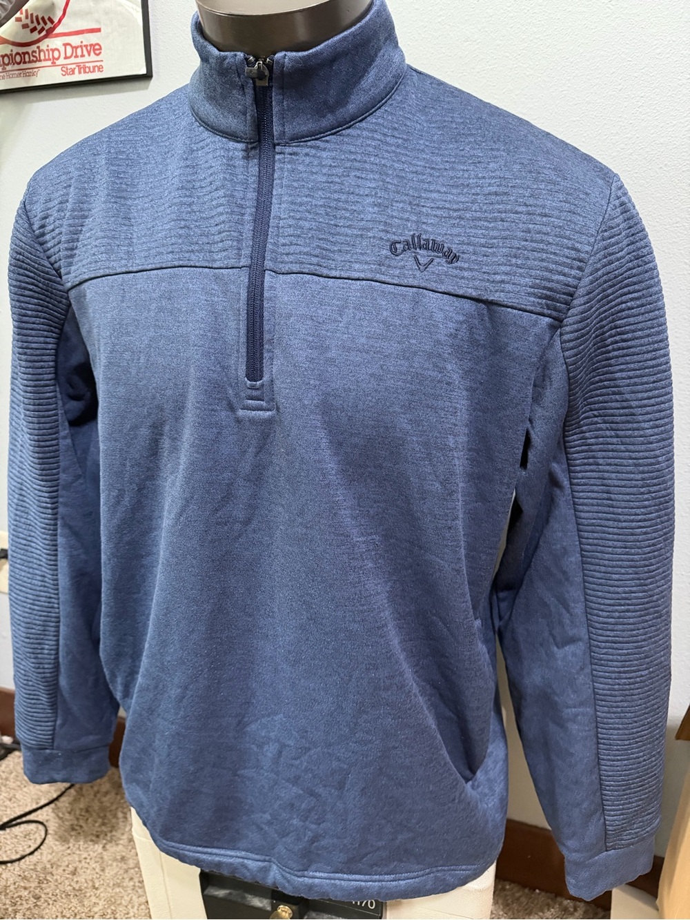 Callaway Men's large Slate Blue Half-Zip Shirt Jacket